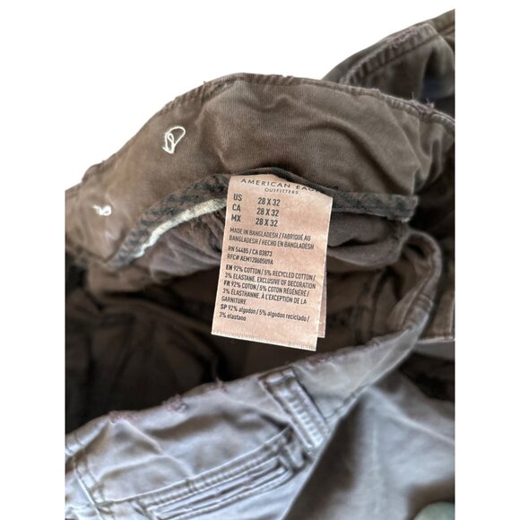 American Eagle Mens Brown Slim Fit Chino Pants 28x32 Recycled Cotton Blend - Picture 4 of 4